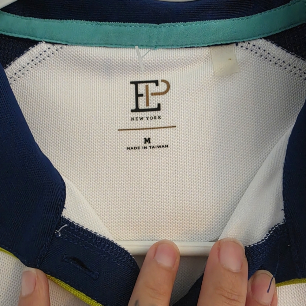 Women's EP New‎ York White and Blue Polo Shirt Sz. Medium - Picture 6 of 7